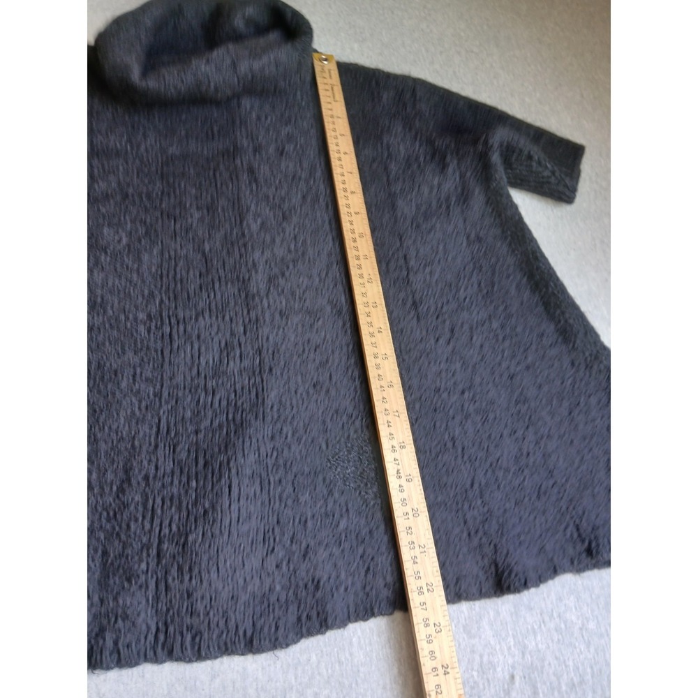 Eileen Fisher Sweater XL Poncho Turtleneck Alpaca Short Sleeve Drapey Lagenlook - Picture 7 of 13